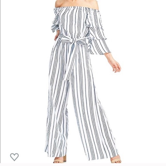 Flying Tomato Pants - Flying Tomato Striped Wide Leg Jumpsuit Sz Small